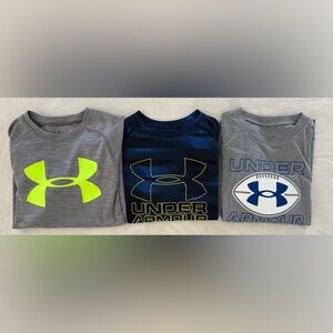 Under Armour | XS & SM | Youth Boys Blue Gray Loose Tee Bundle HeatGear